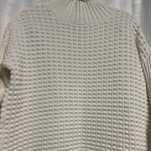 French Connection 100% Cotton Textured Knit Sweater | Minimalist Capsule | S